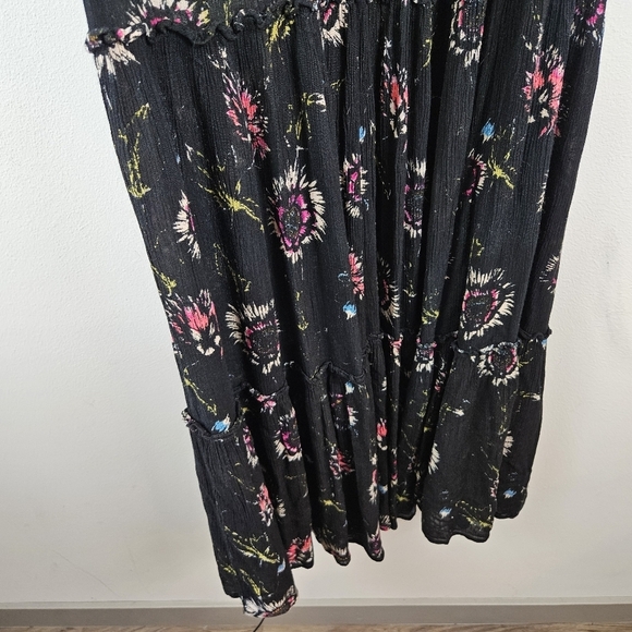 Free People Garden Party Maxi in Black Combo Size Medium Boho Vacation Summer - Picture 6 of 9